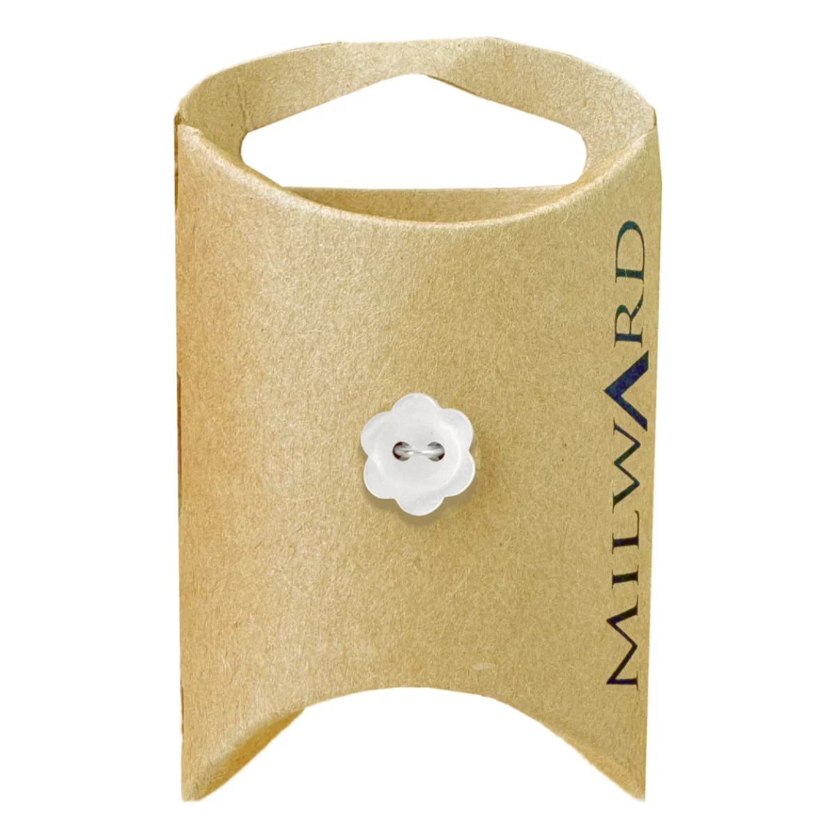White Polyester 2-Hole Flower Button