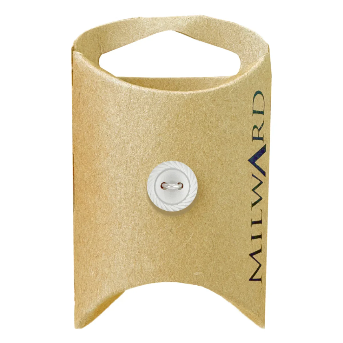 White Polyester 2-Hole Rope Edge Button