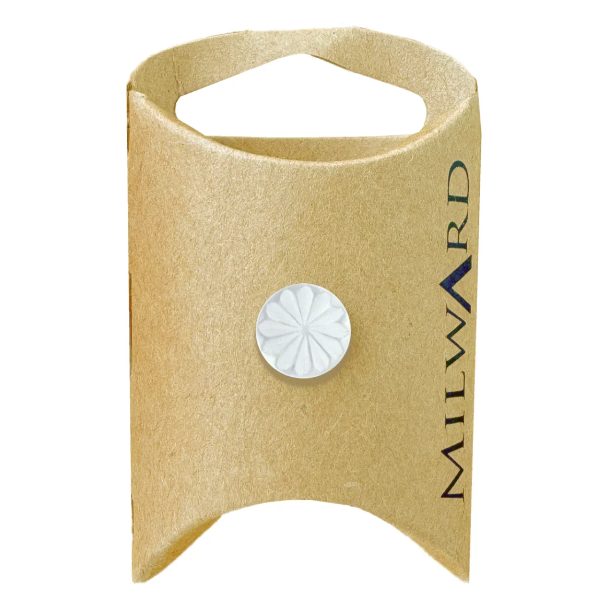 White Polyester Shank Flower Cut Button