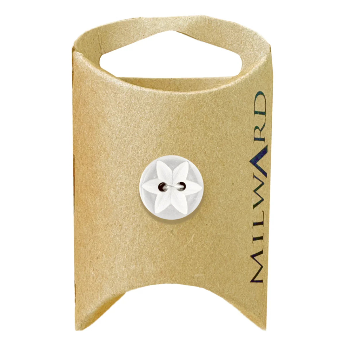White Polyester 2-Hole Star Button