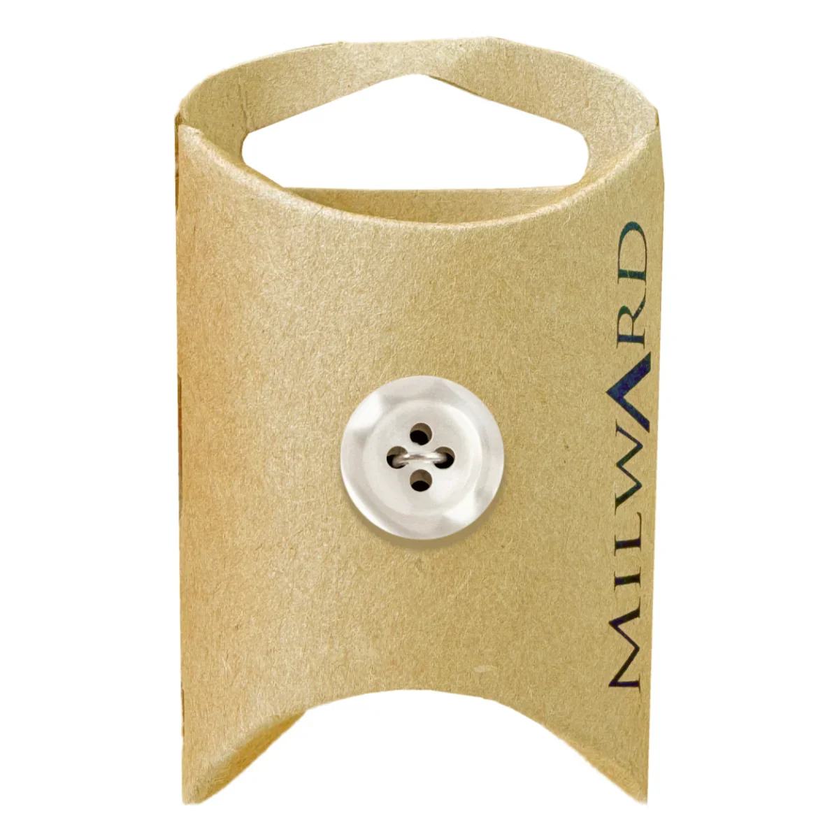 White Polyester 4-Hole Shiny Button