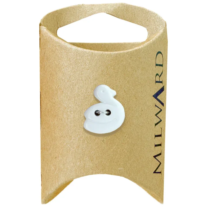 White Polyester 2-Hole Duck Button