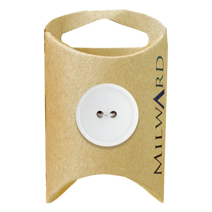 White Nylon 2-Hole Basic Button