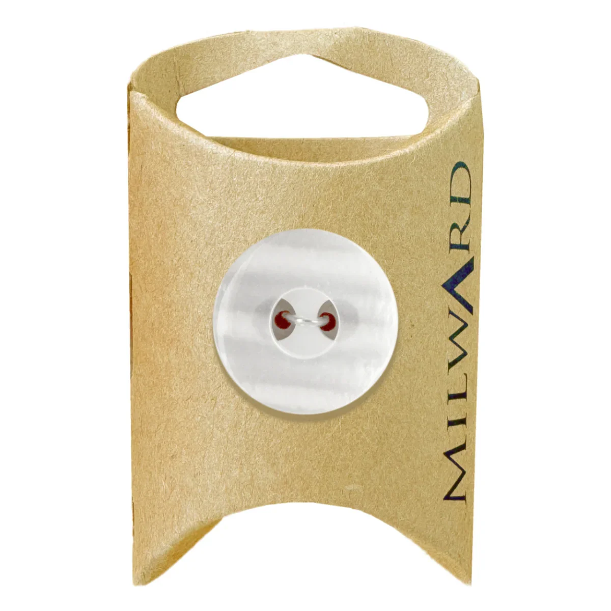 White Polyester 2-Hole Pearlised Button