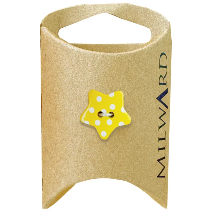 Yellow Nylon 2-Hole Star Dot Button