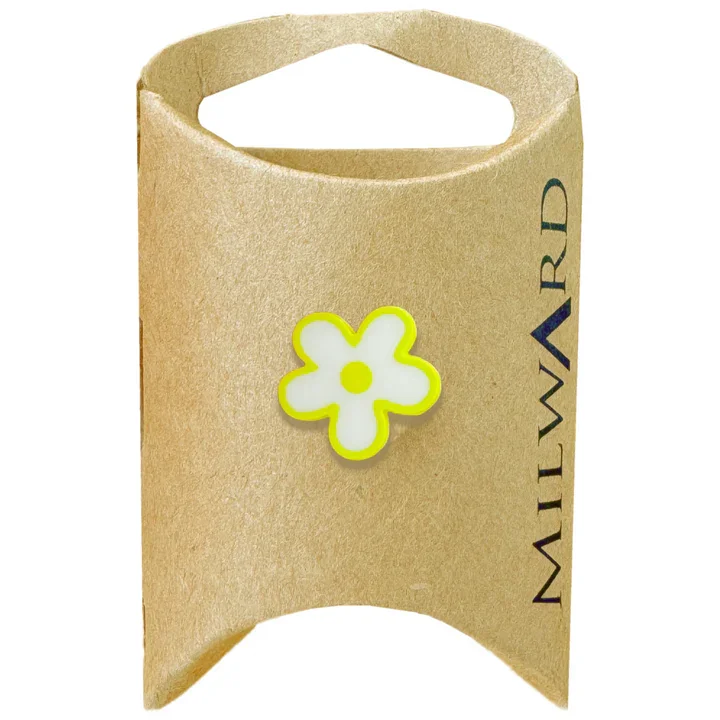 Yellow Polyester Shank Flower Butto