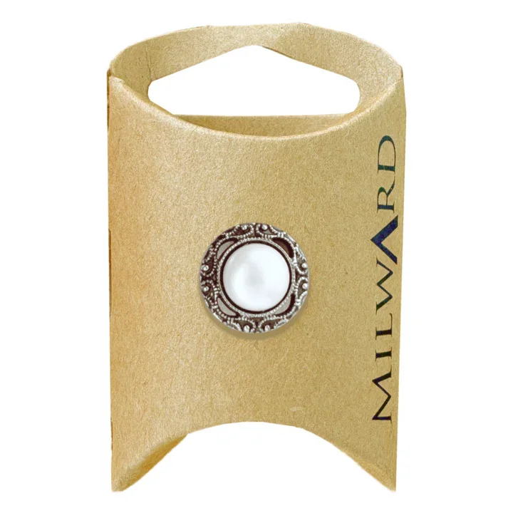 Silver ABS/Nylon Shank Pearl Button