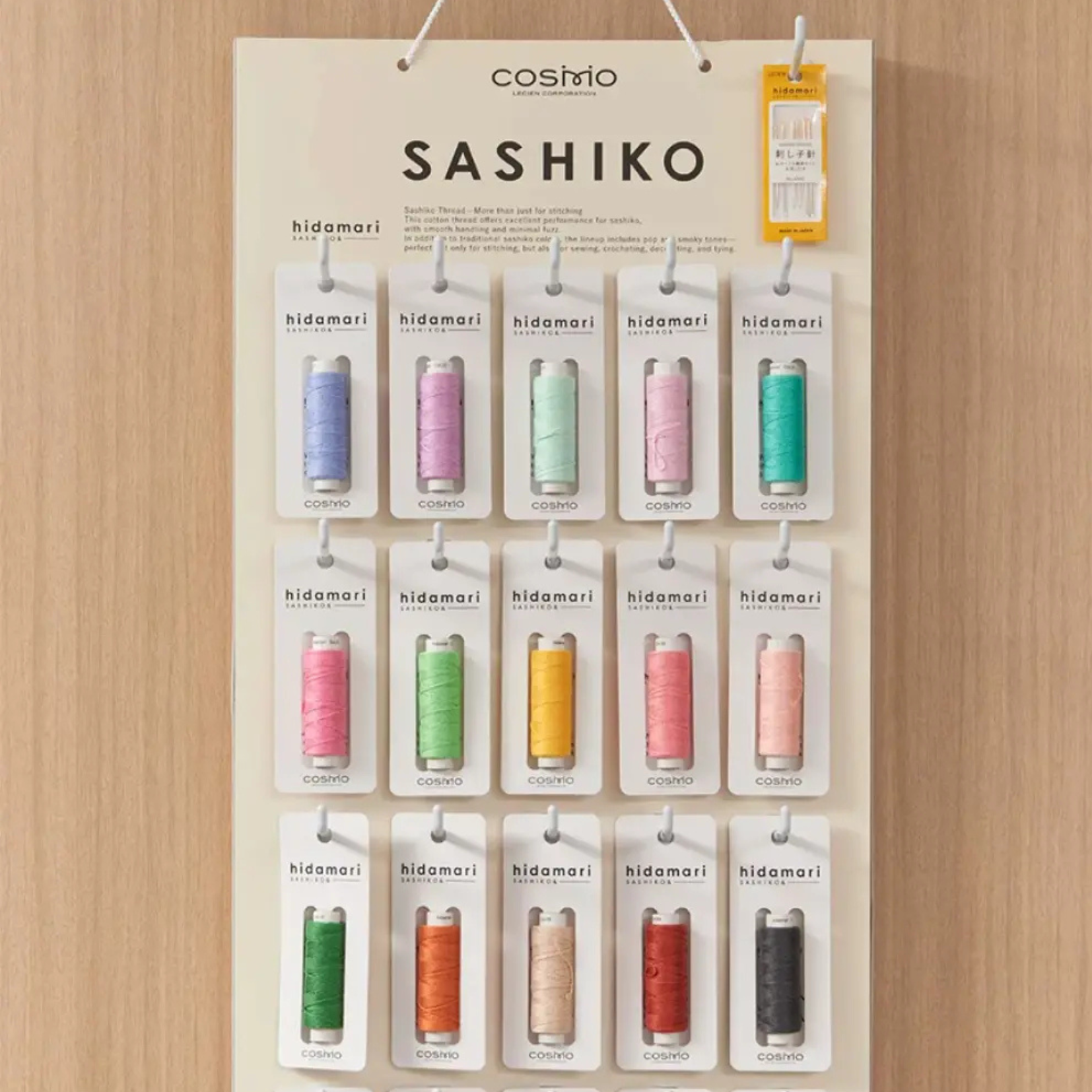 Cosmo - Hidamari Sashiko Thread Size 22/6 - 30m - Various Colors