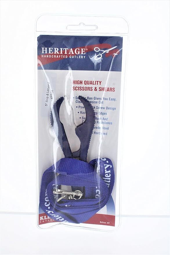 Heritage Cutlery - 5 Spring Loaded Embroidery Snips w/ Lanyard 