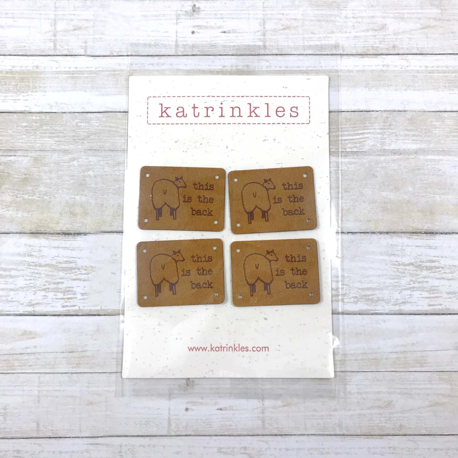 This is the Backside Tags - Card of 4 - Faux Suede