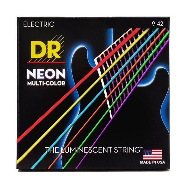 DR NEON MULTICOLOR Colored Electric Guitar Strings: Light 9-42