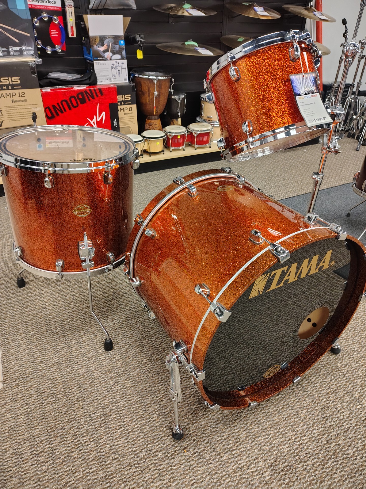 TAMA Star Classic (MIJ) Maple 3PC Shell Pack w/24 Kick-Marigold Sparkle - USED / Vintage