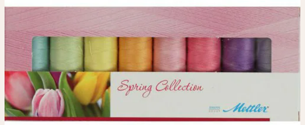Mettler Silk Finish Cotton Spring Thread Collection Set - 50 WT. - 8 Spools 164yds ea.