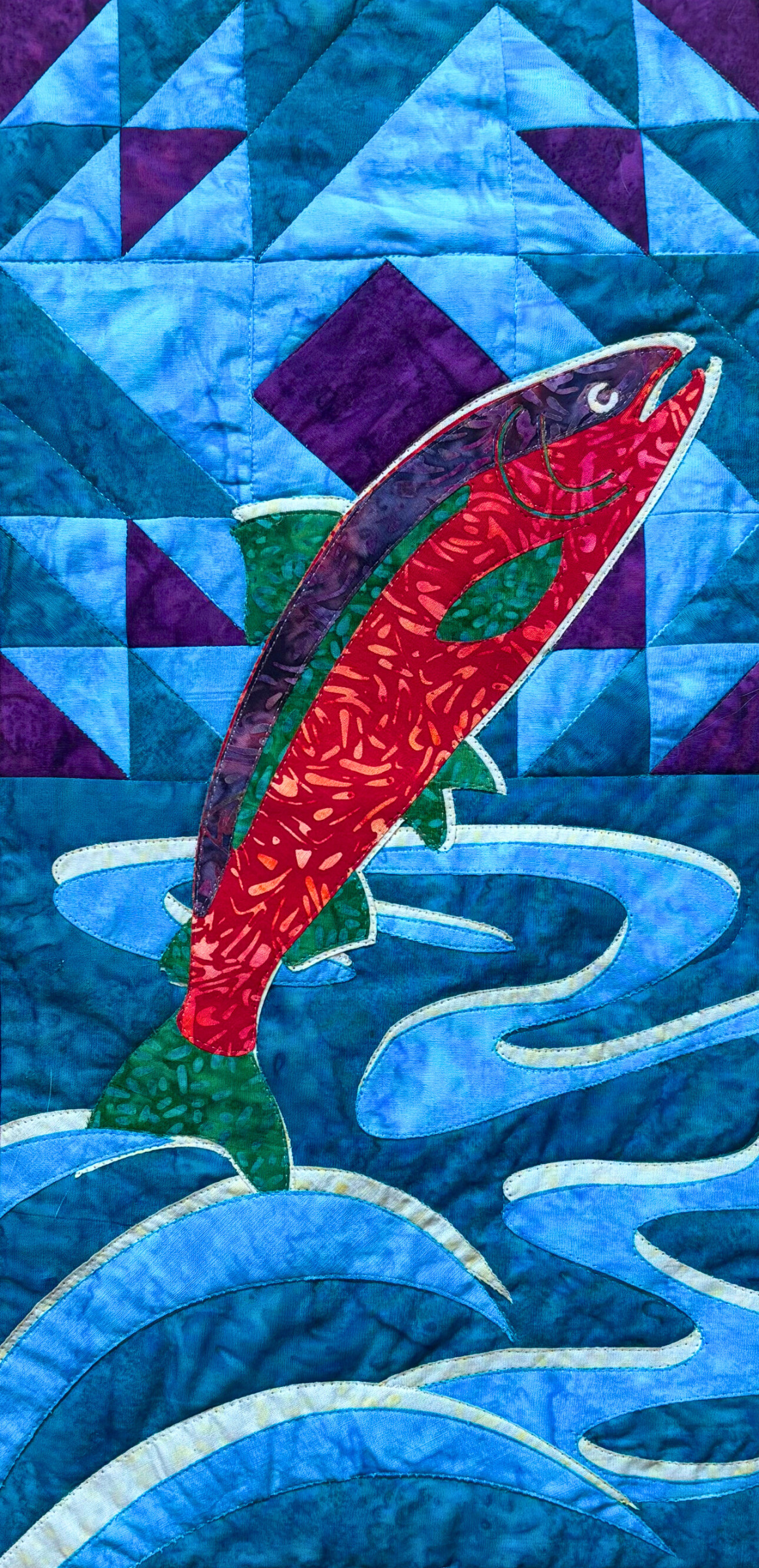 2025 Row by Row Experience Salmon Bound Pre-Cut Appliqué Block with Free Pattern