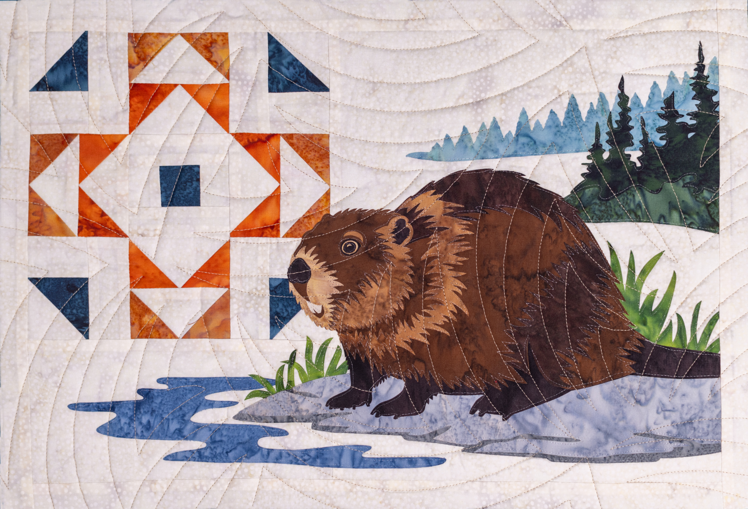 Pre-Order True North Beaver Block - Alaska Quilter's Shop Hop 2026