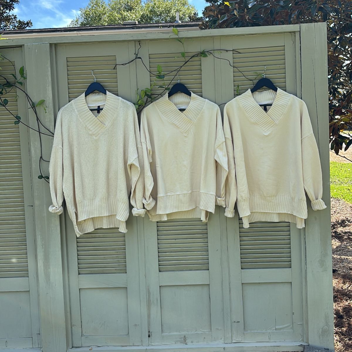Cross over sweater