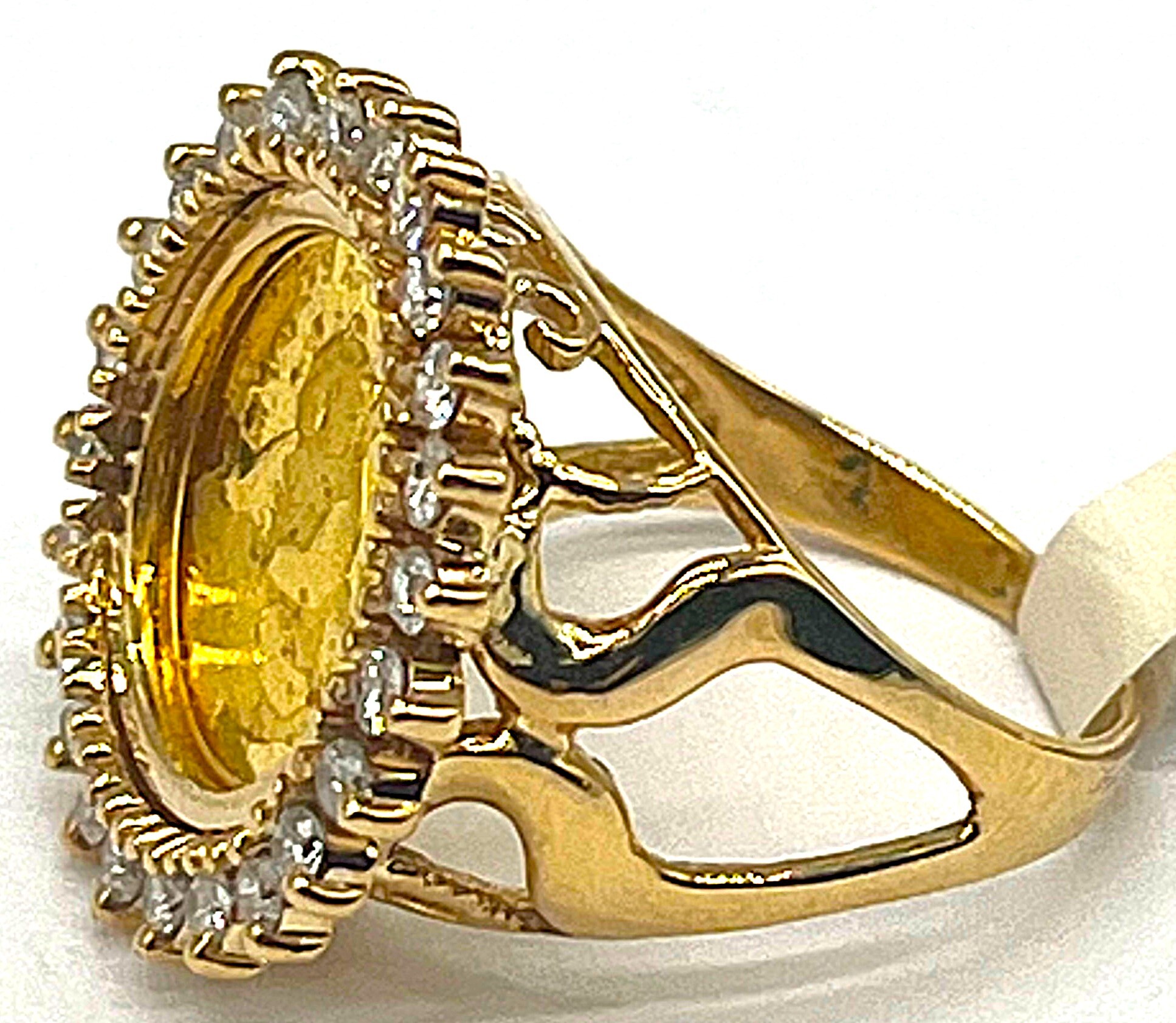 14K Yellow Gold Diamond 1/20th ozt Panda with 0.72ctw Diamond