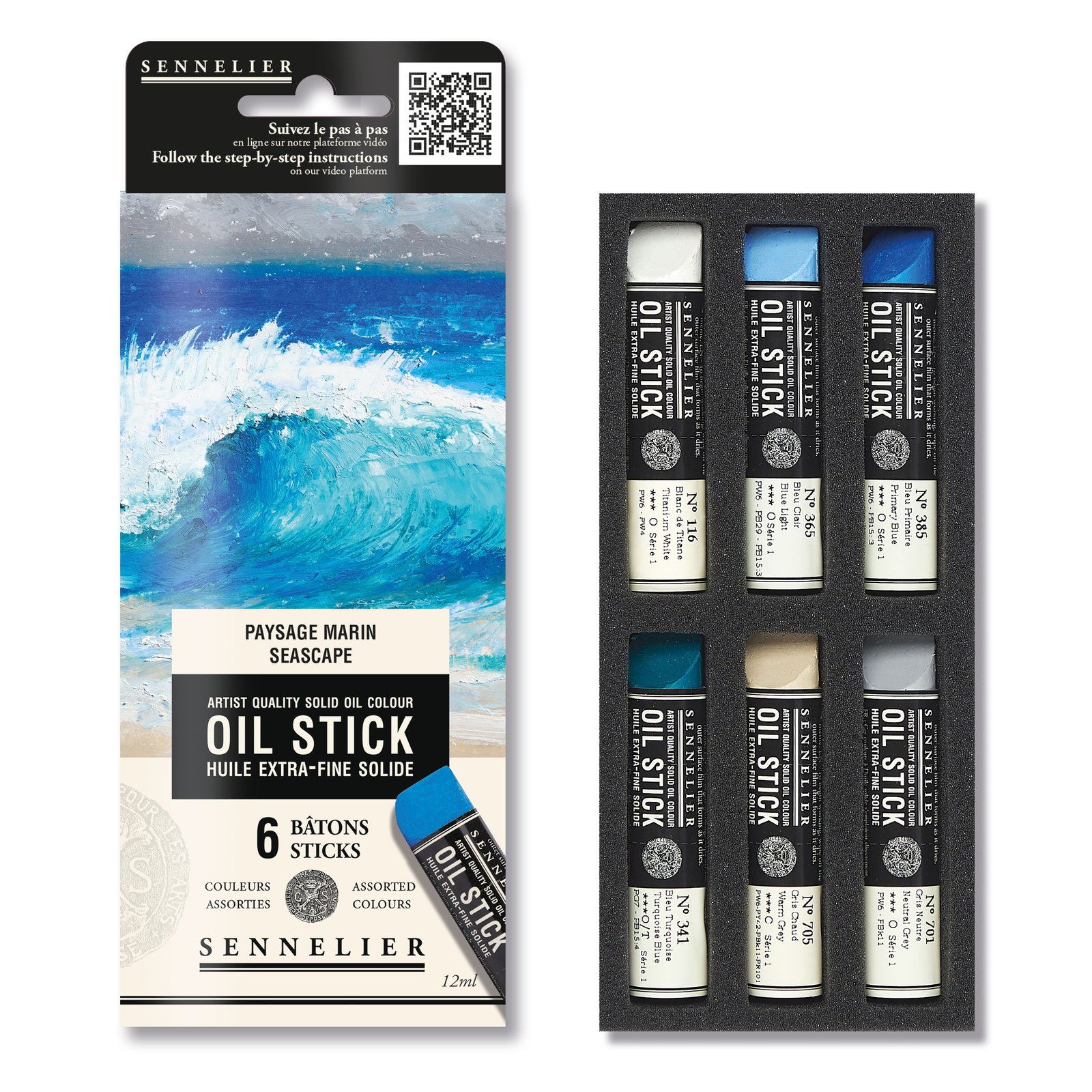 Sennelier Oil Stick Sets, 6-Color Mini Oil Stick Sets - 3046451966394