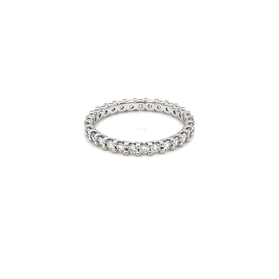 14k White Gold Share Claw Natural Diamond Eternity Band D-0.58ct SI2 G-H