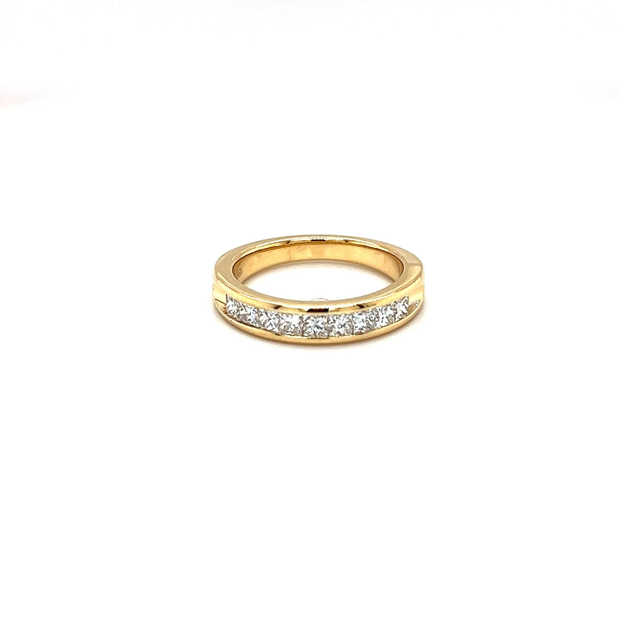 18k Yellow Gold Princess Cut Diamond Channel Set Band D- 1.00ct VS G 