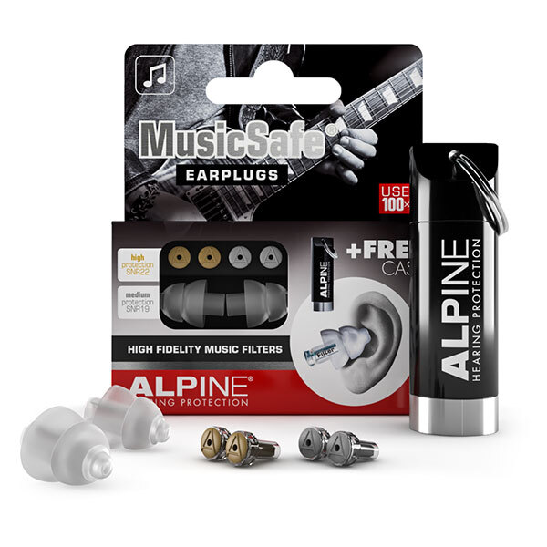 Alpine MusicSafe Musicians Earplugs With Two Interchangeable Filter Sets & Case
