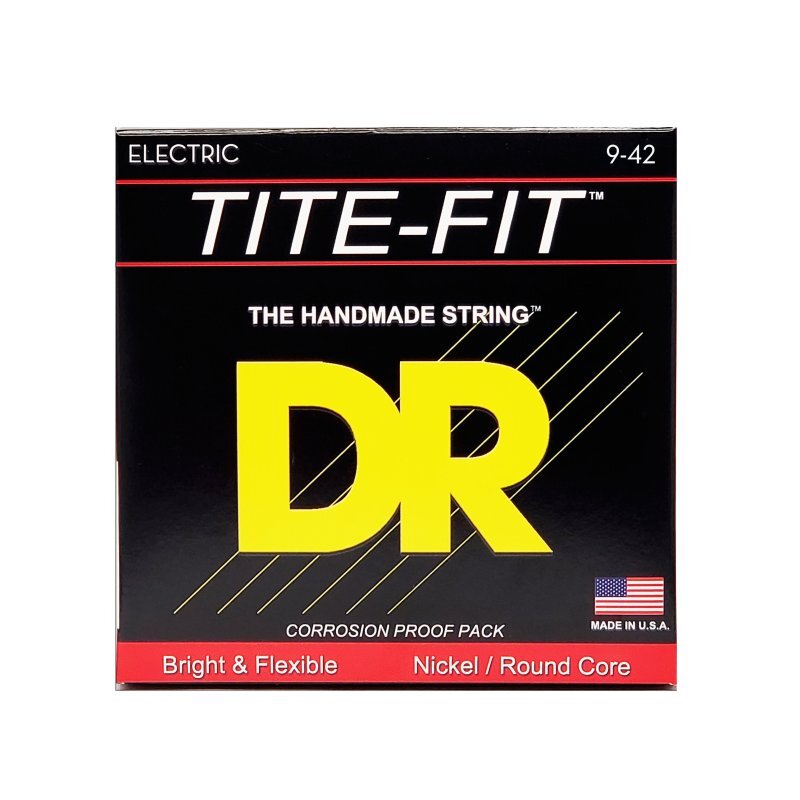 DR Handmade Strings LT-9 Tite-fit Electric Guitar Strings, Light (9-42)
