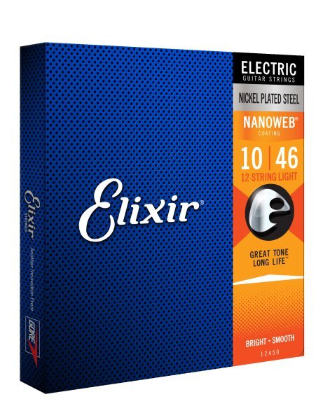 Elixir Nickel Plated Steel With Nanoweb Coating 12-String Light Electric Strings (.010 - .046)