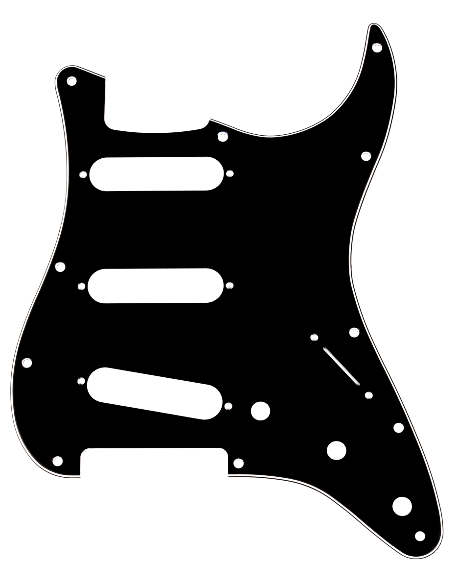 Fender 11-Hole Modern-Style Stratocaster S/S/S Pickguard, 3-Ply Black/White/Black