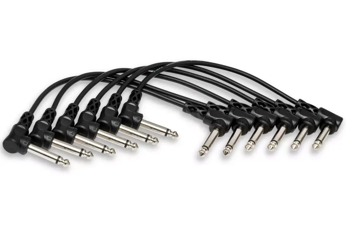 Hosa CFS-606 6'' Guitar Patch Cable Molded Right-Angle to Same (6-Pack)