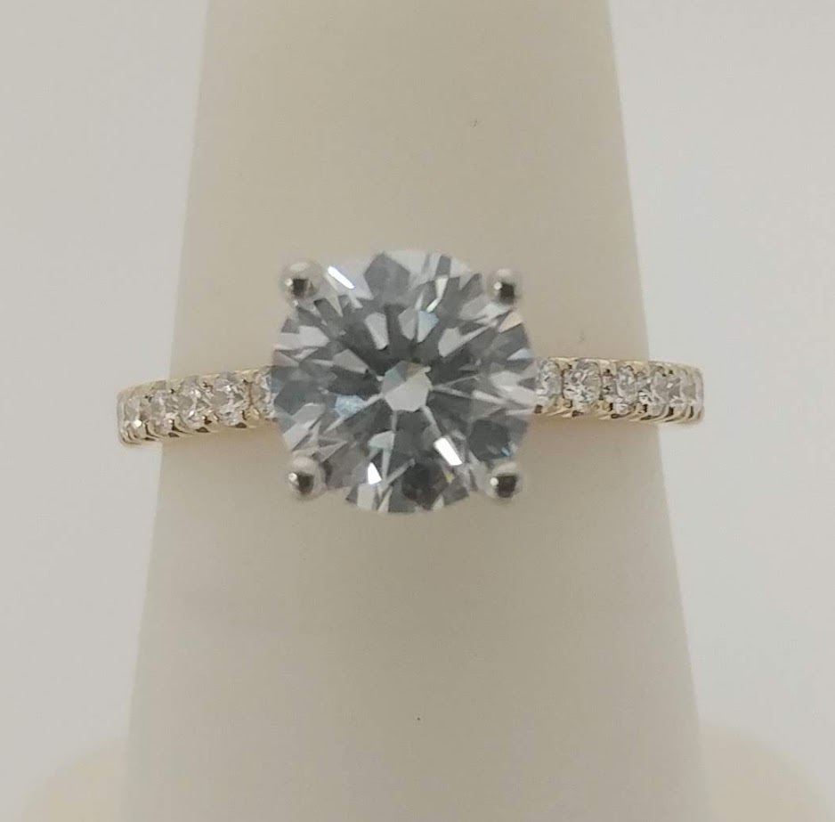 14KY Engagement with .35ctw Diamond Accents 1.52ct LG Diamond G VVS2  Size 6