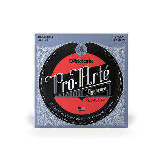 D'Addario EJ45TT Pro-Arte Dynacore Classical Guitar Strings; Normal Tension; Nylon/Silver Composite