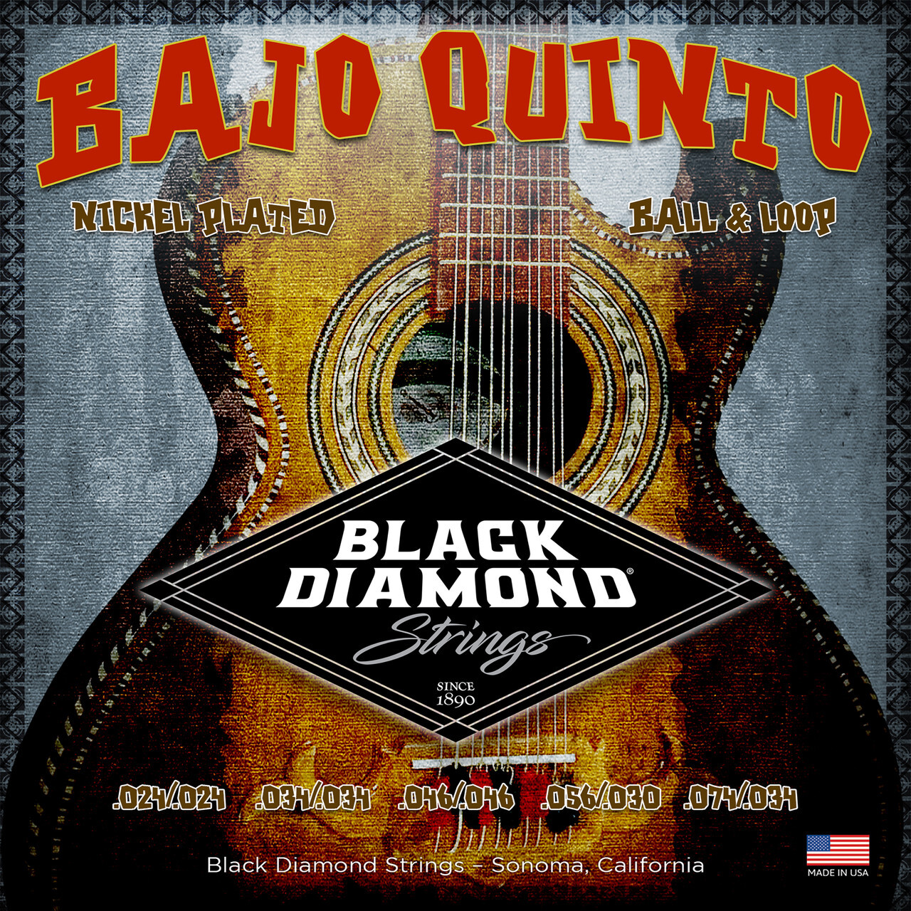 Bajo Quinto Strings Set - Black Diamond - 850041324456