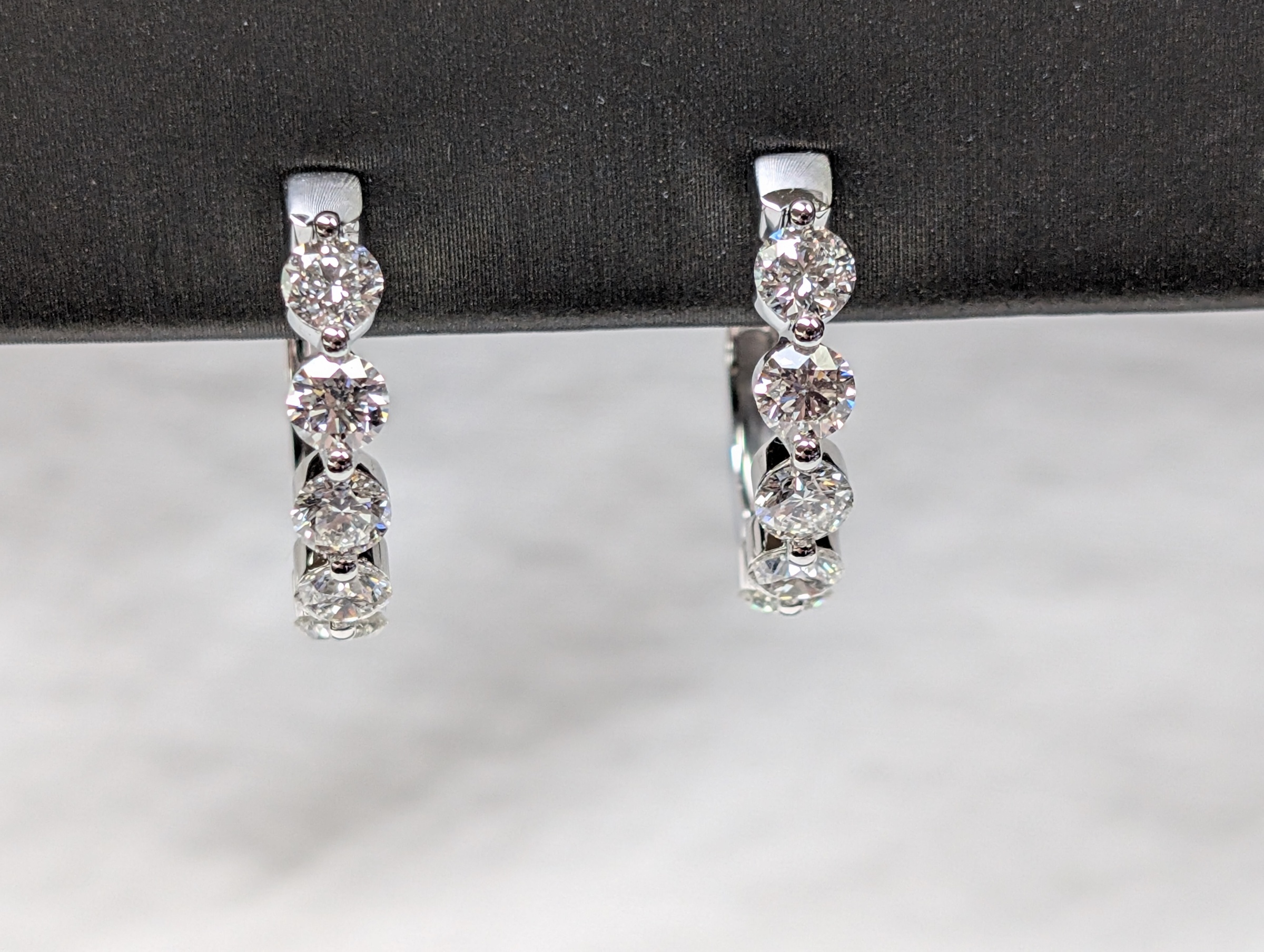14kt WG 10=1.92cttw GH SI Diamond Hoop Earrings 25-4-4970 FDTFTFT