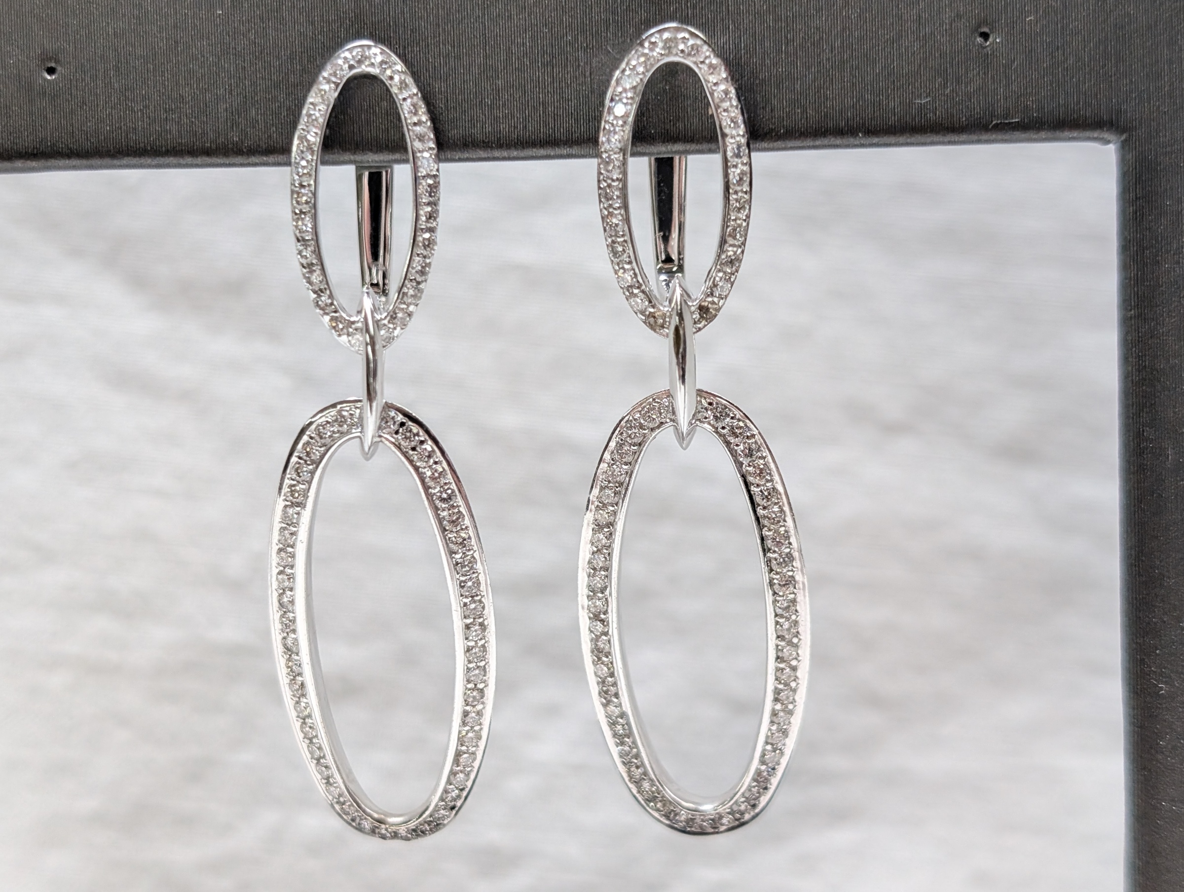 14kt WG Double Oval 140= 1 3/8cttw GH SI Diamond Earrings 25-4-4973 FOFETFT