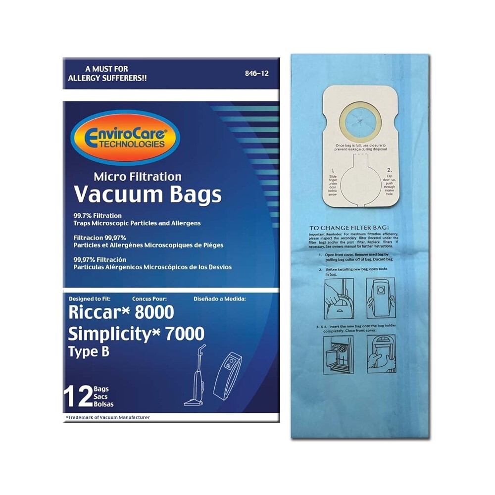 EnviroCare Type B Bags for Riccar & Simplicity (12-Pack) [846-12]
