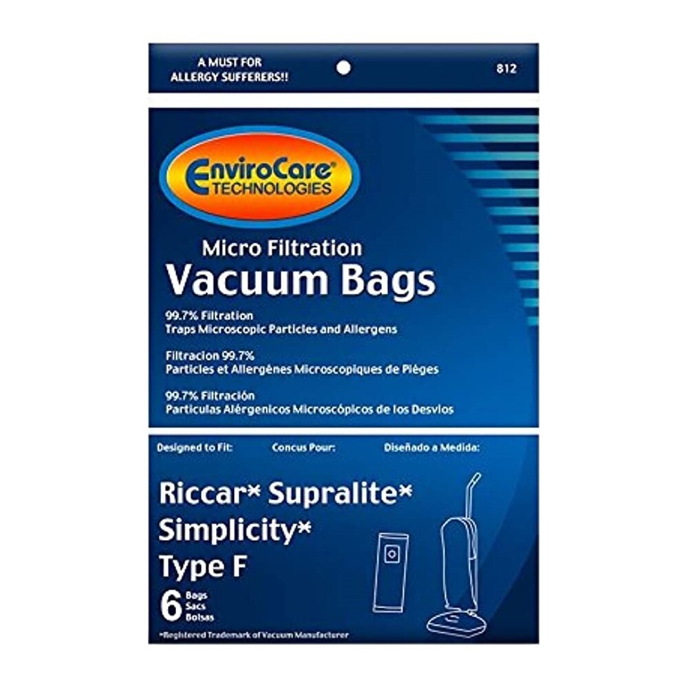 EnviroCare Type F Bags for Riccar & Simplicity (6-Pack) [812]