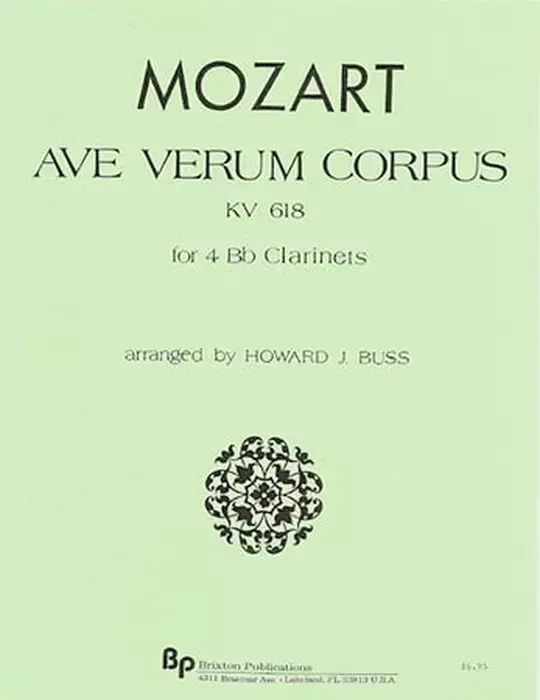 Brixton B1007 Ave Verum Corpus, Kv. 618 for Clarient Quartet