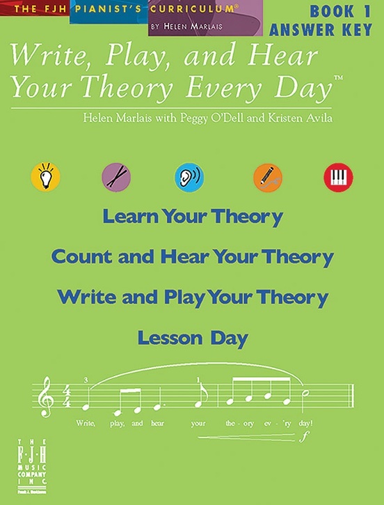 FJH FJH2007 Write, Play, and Hear Your Theory Every Day Answer Key, Book 1