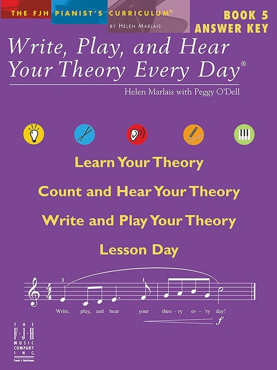 FJH FJH2138 Write, Play, and Hear Your Theory Every Day, Answer Key, Book 5
