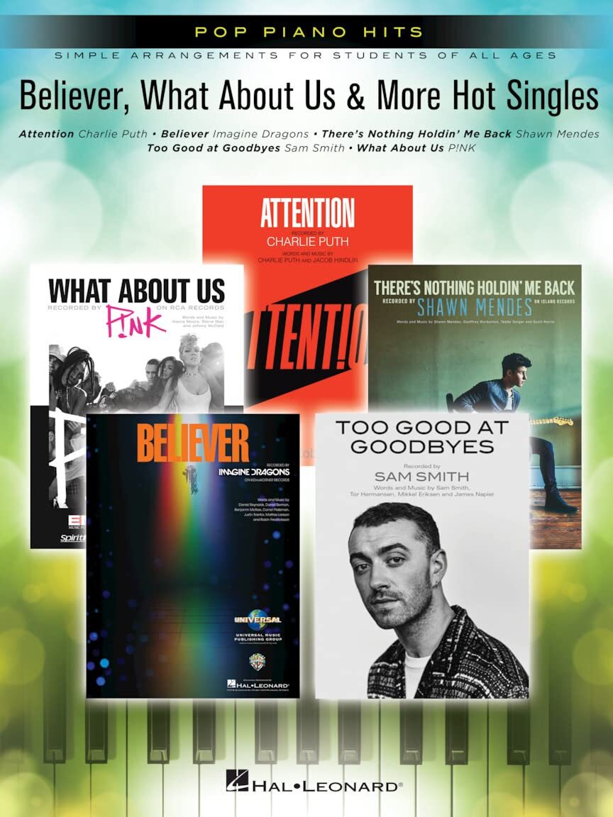 Hal Leonard 00251934 Believer, What About Us & More Hot Singles for Easy Piano