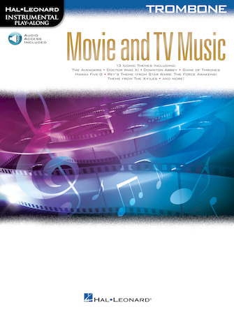 Hal Leonard 00261813 Movie and TV Music for Trombone Instrumental Play-Along Series w/ Online Audio