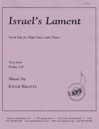 Hal Leonard 08772119 Israels Lament for Solo Soprano or Tenor Voice