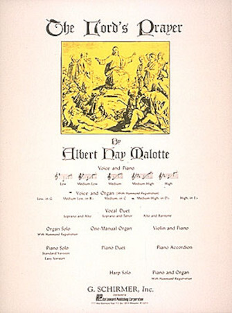 Hal Leonard 50279860 Lord's Prayer Medium High Voice (D-Flat) and Organ Vocal Solo
