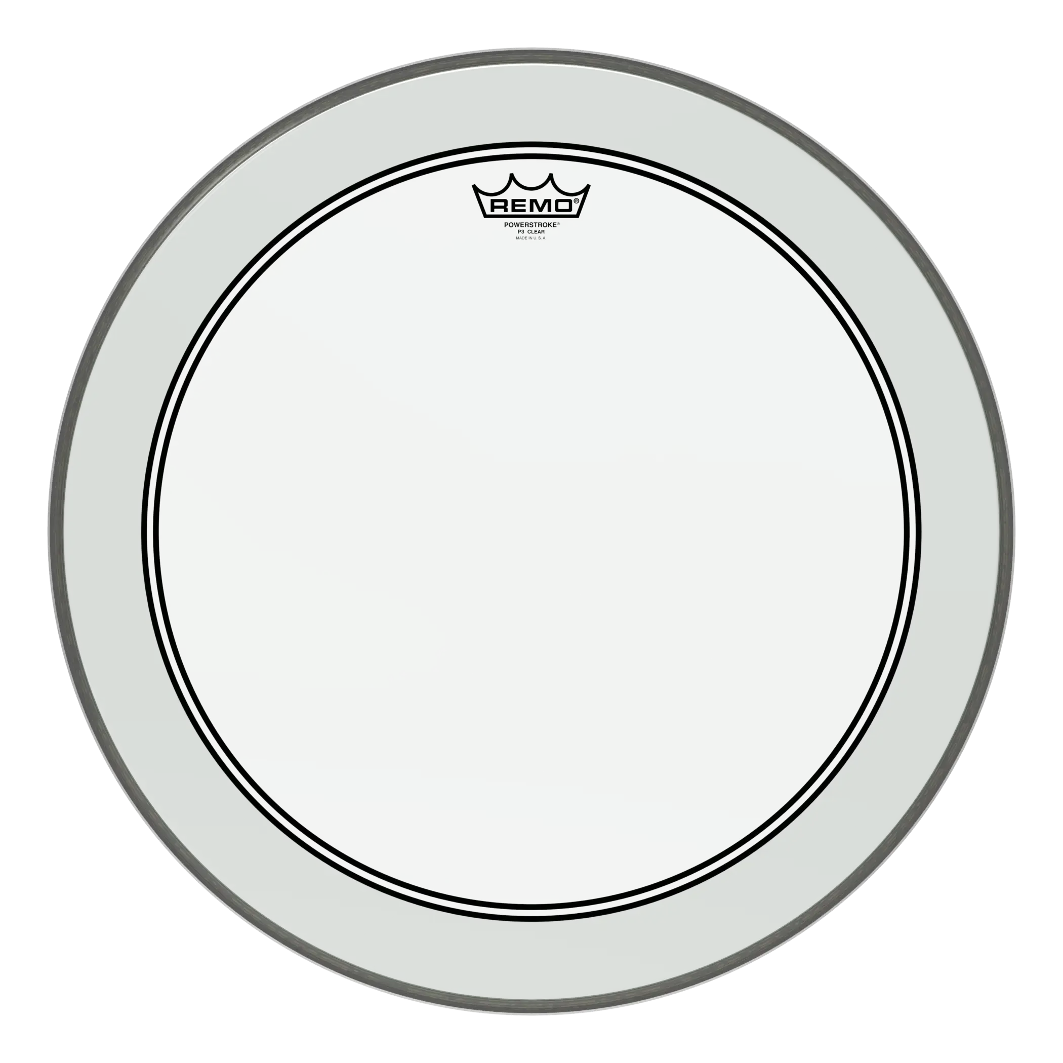 Remo P31322C2 PowerStroke 3 22 Clear Drum Head w/ 2 1/2 Impact Patch