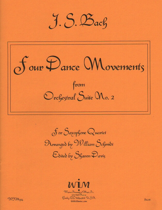 WIM WIM924 4 Dance Movements from Orchestral Suite No. 2 for Saxophone Quartet