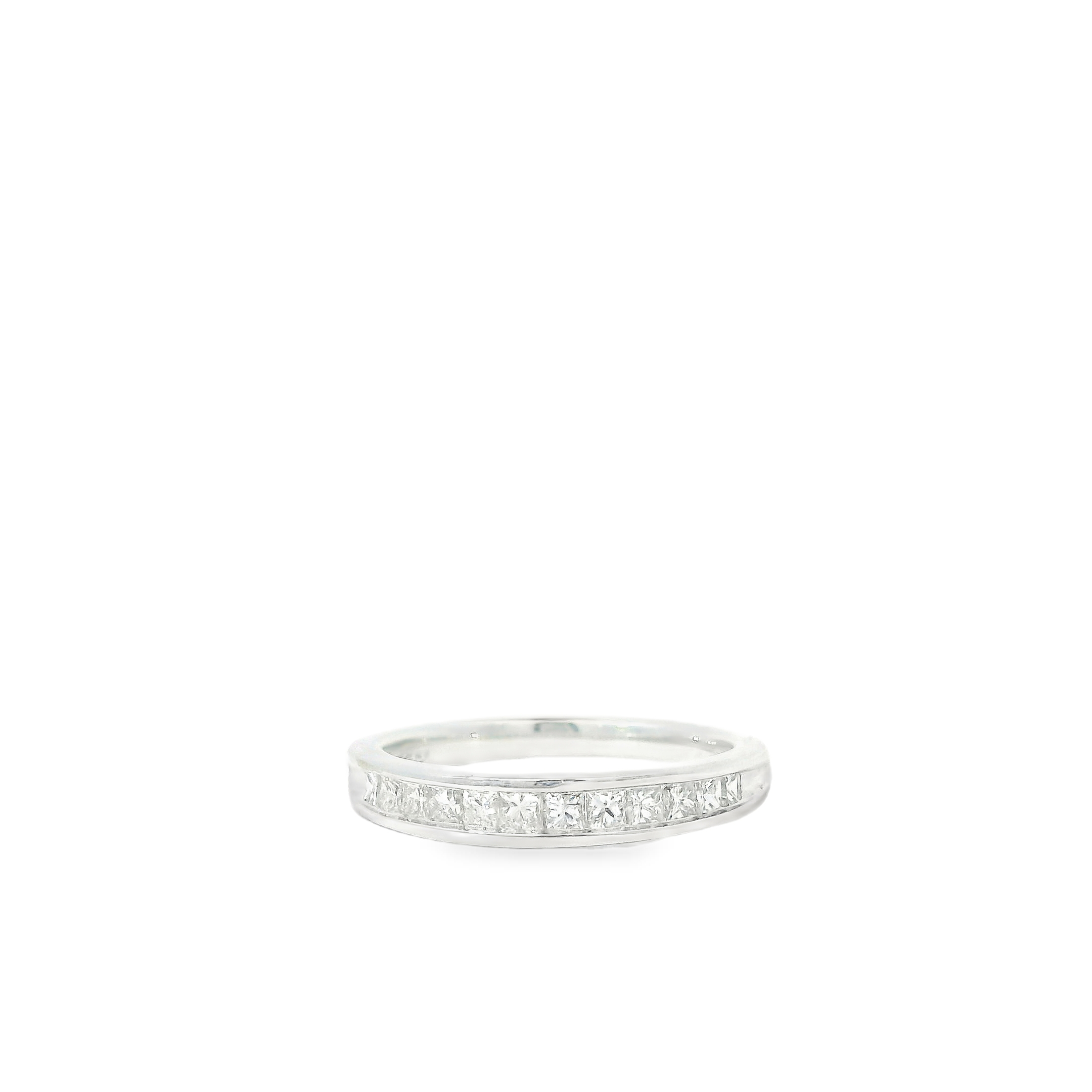 0.60cttw Natural Princess Cut Diamond Band Set in 9K White Gold - Designed by Kallati 