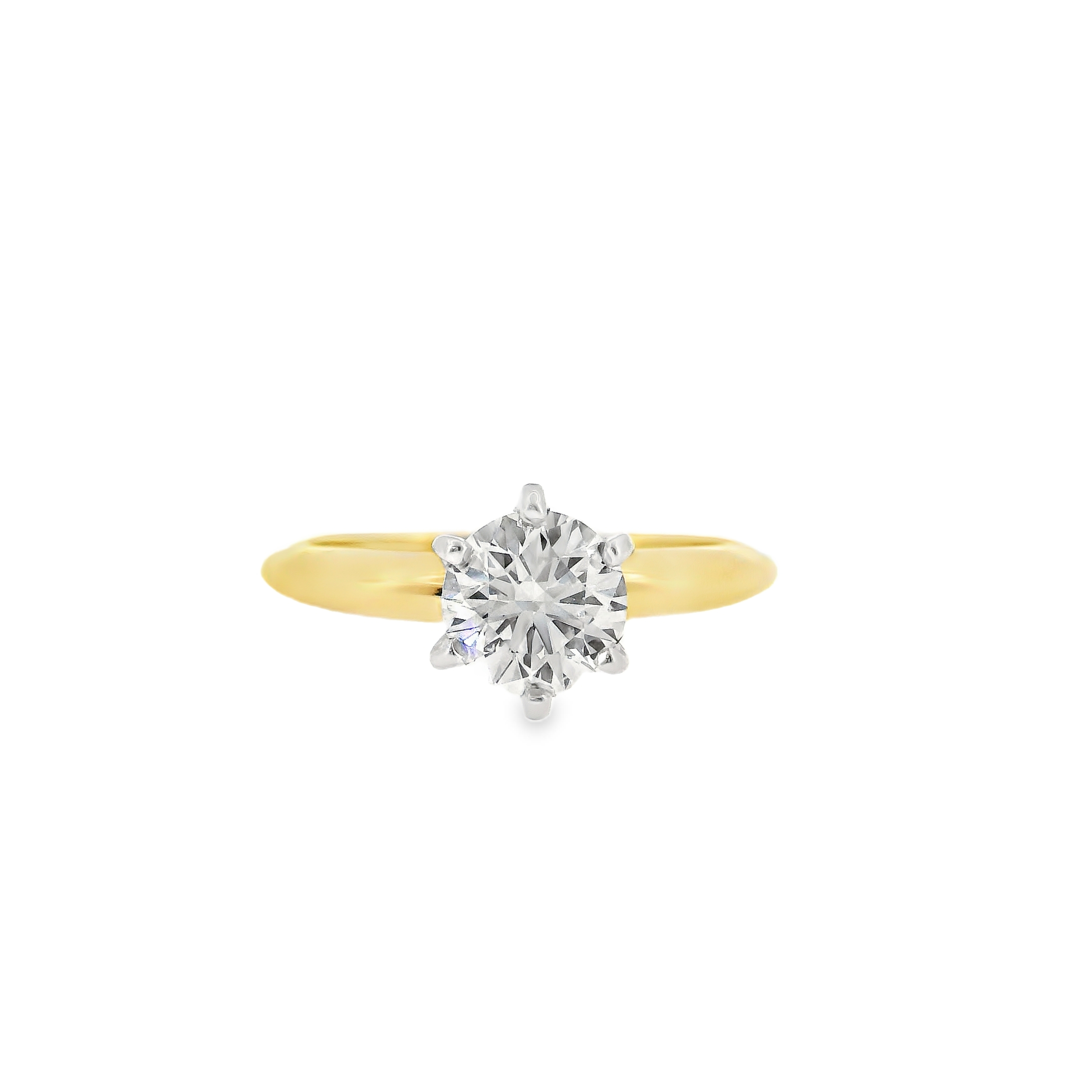 1.01CT Round Brilliant Natural Diamond - GIA Certified G SI1 - Set in 14K 2-Tone Gold