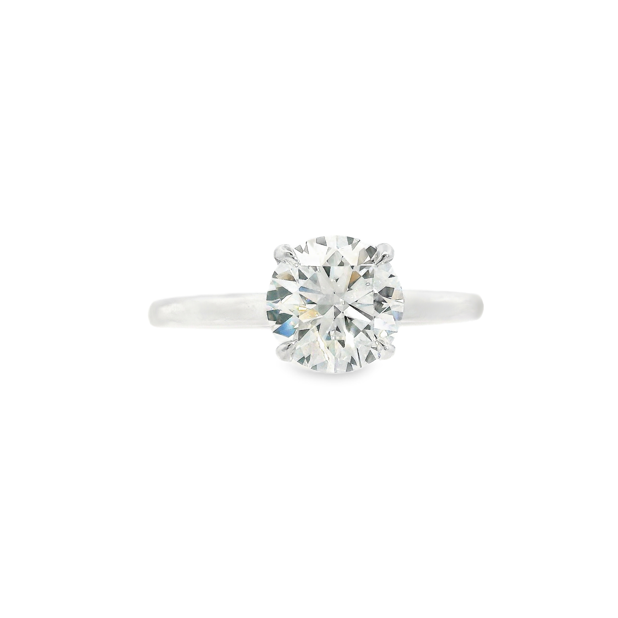 1.50CT E VS1 Round Brilliant LAB Diamond IGI Certified Set in 14K White Gold w/0.06cttw Natural Diamond Hidden Halo