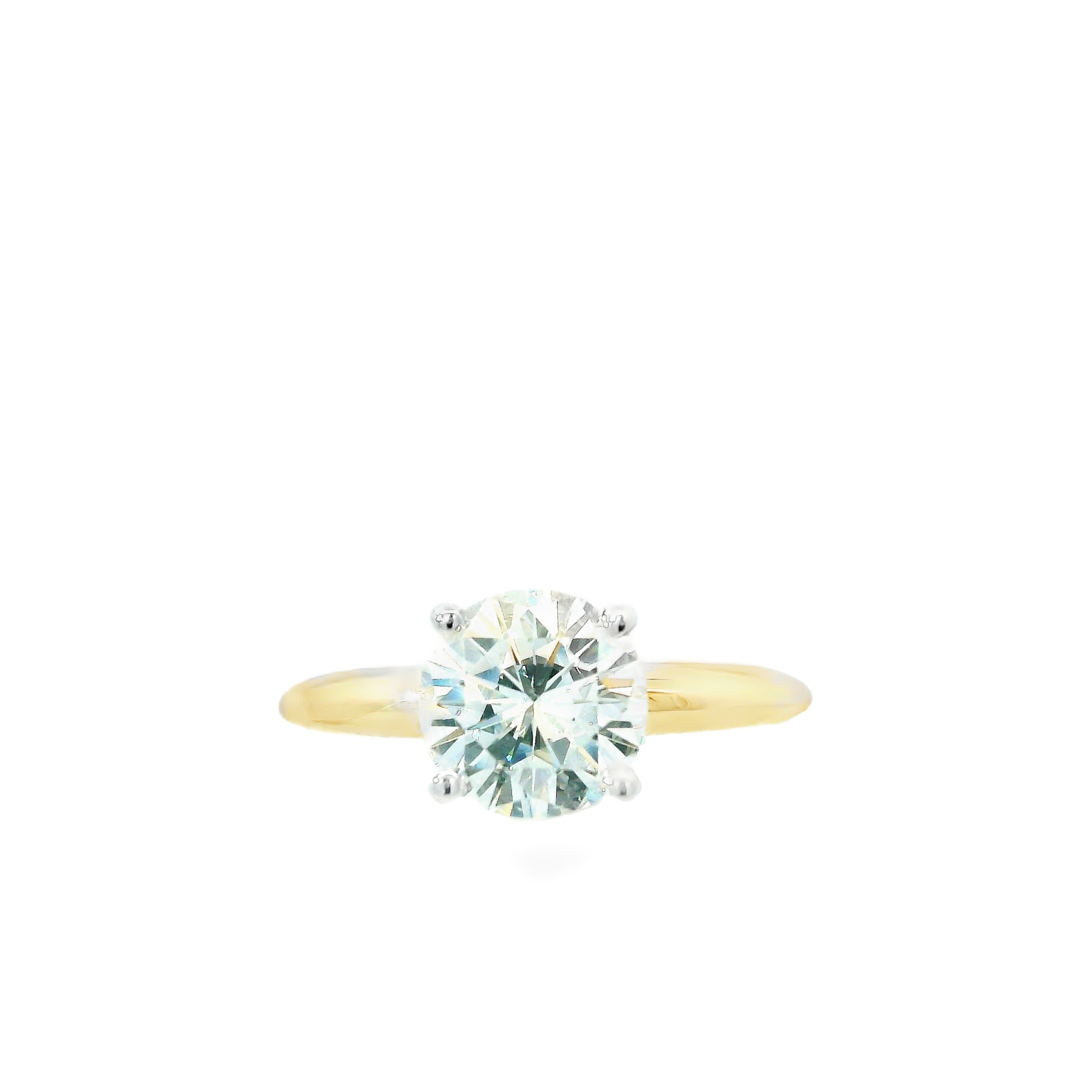 1.50CT F SI2 Round Brilliant Natural Diamond - GIA Certified - Set in 14K 2-Tone Gold