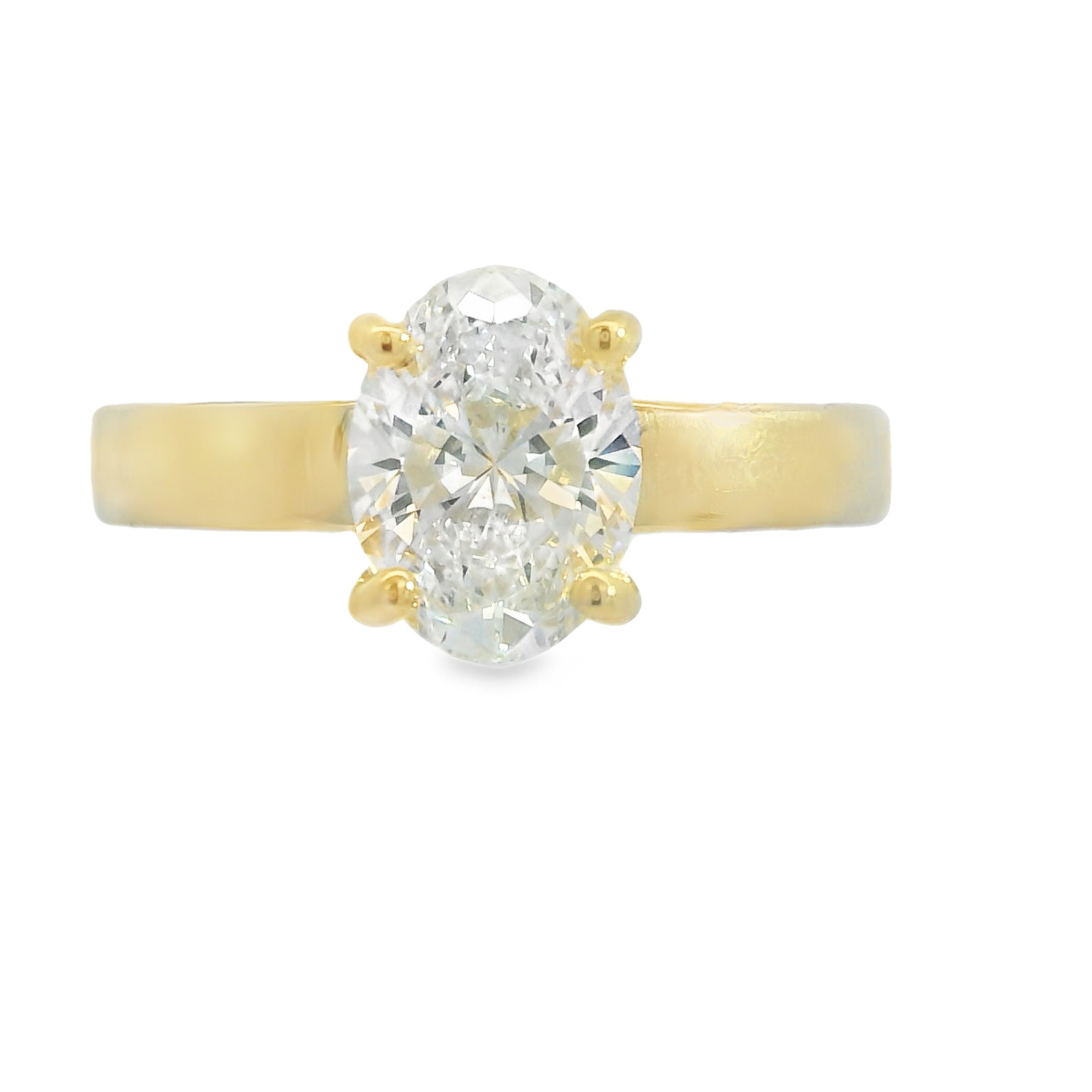 1.59CT D VS1 OVAL LAB Diamond IGI Certified Set in 14K Yellow Gold Solitaire